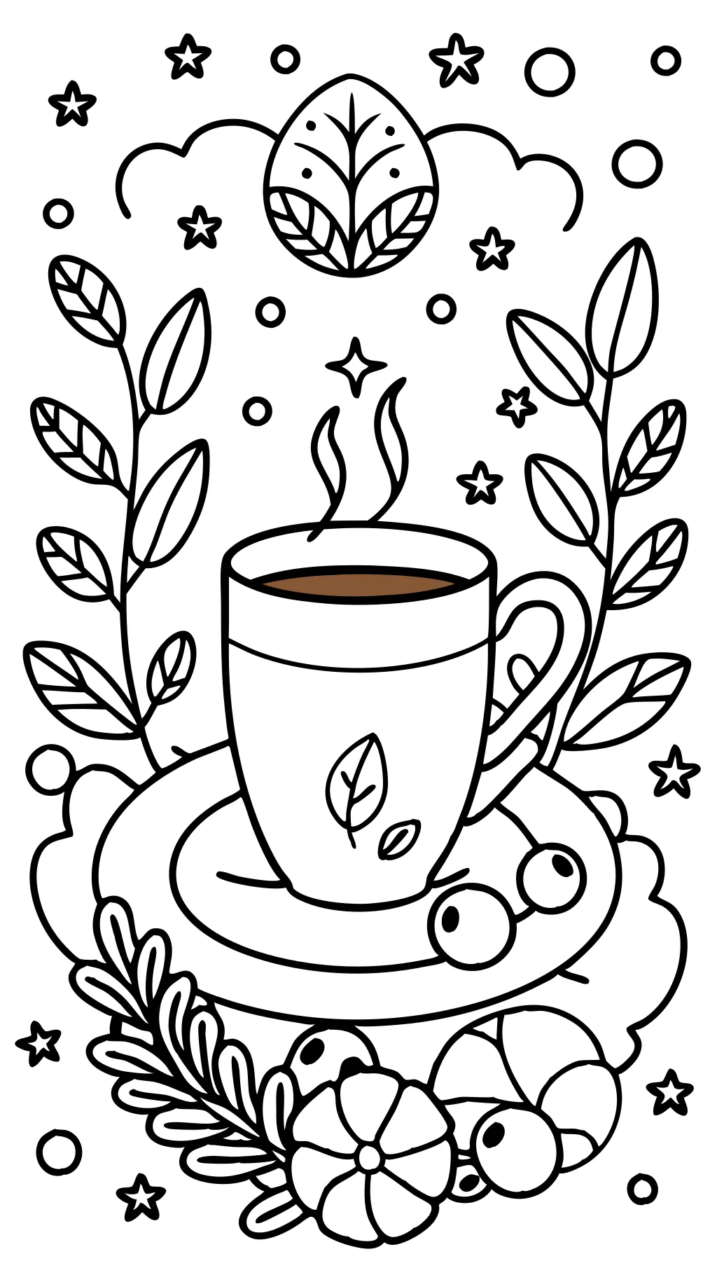 coffee coloring page